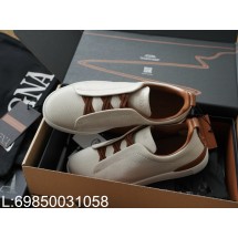 [AP공장] 제냐 트리플 스티치 TM 스니커즈 화이트 브라운 남성용