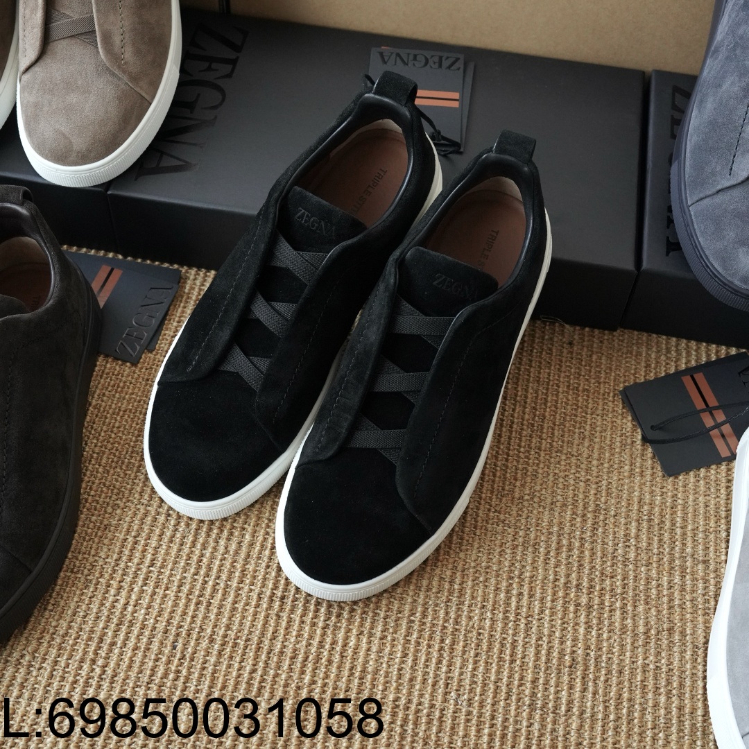 [AP공장] 제냐 트리플 스티치 TM 스니커즈 올검 스웨이드 남성용