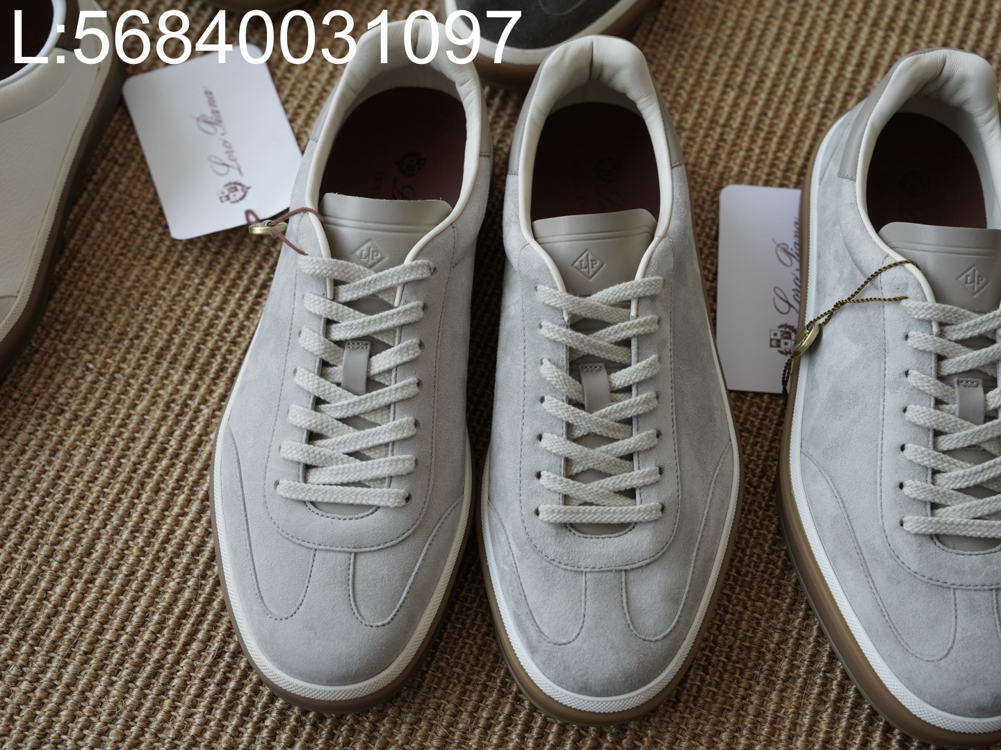 [AP공장] 로로피아나 테니스 위크 스니커즈 스웨이드 라이트 그레이 남성용