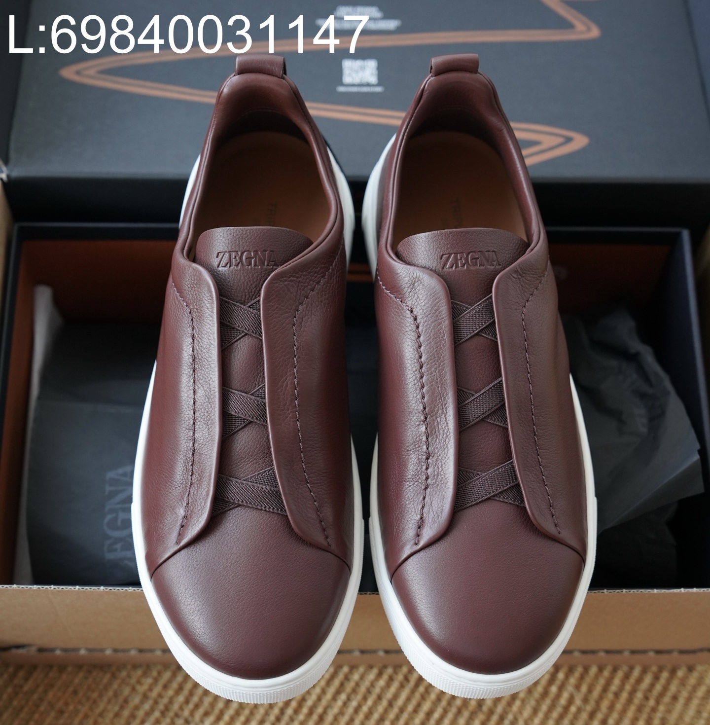 [AP공장] 제냐 트리플 스티치 TM 스니커즈 와인 남성용