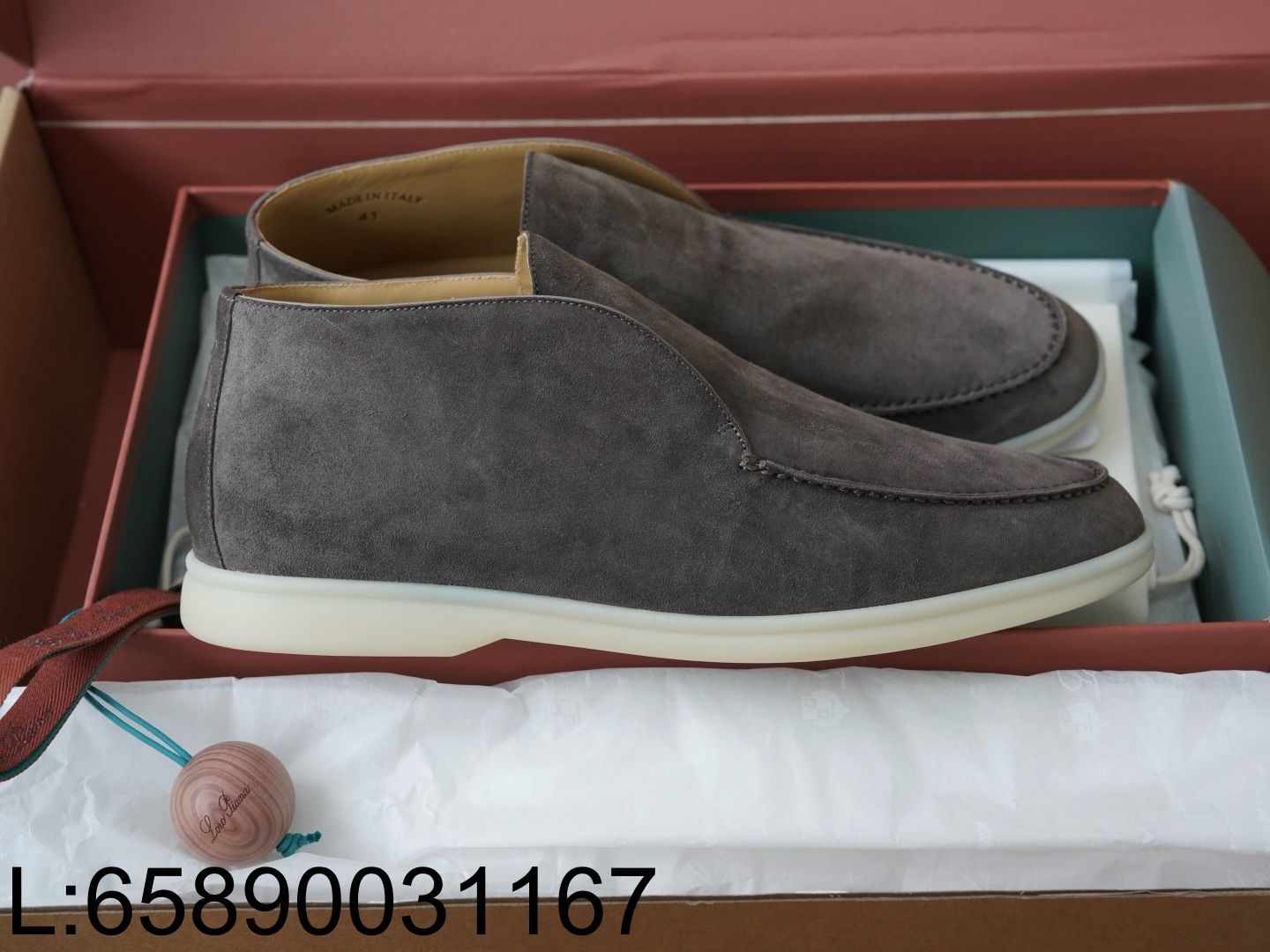 [AP공장] 로피아나 오픈 스웨이드 워크 앵클 부츠 다크 그레이 남성용