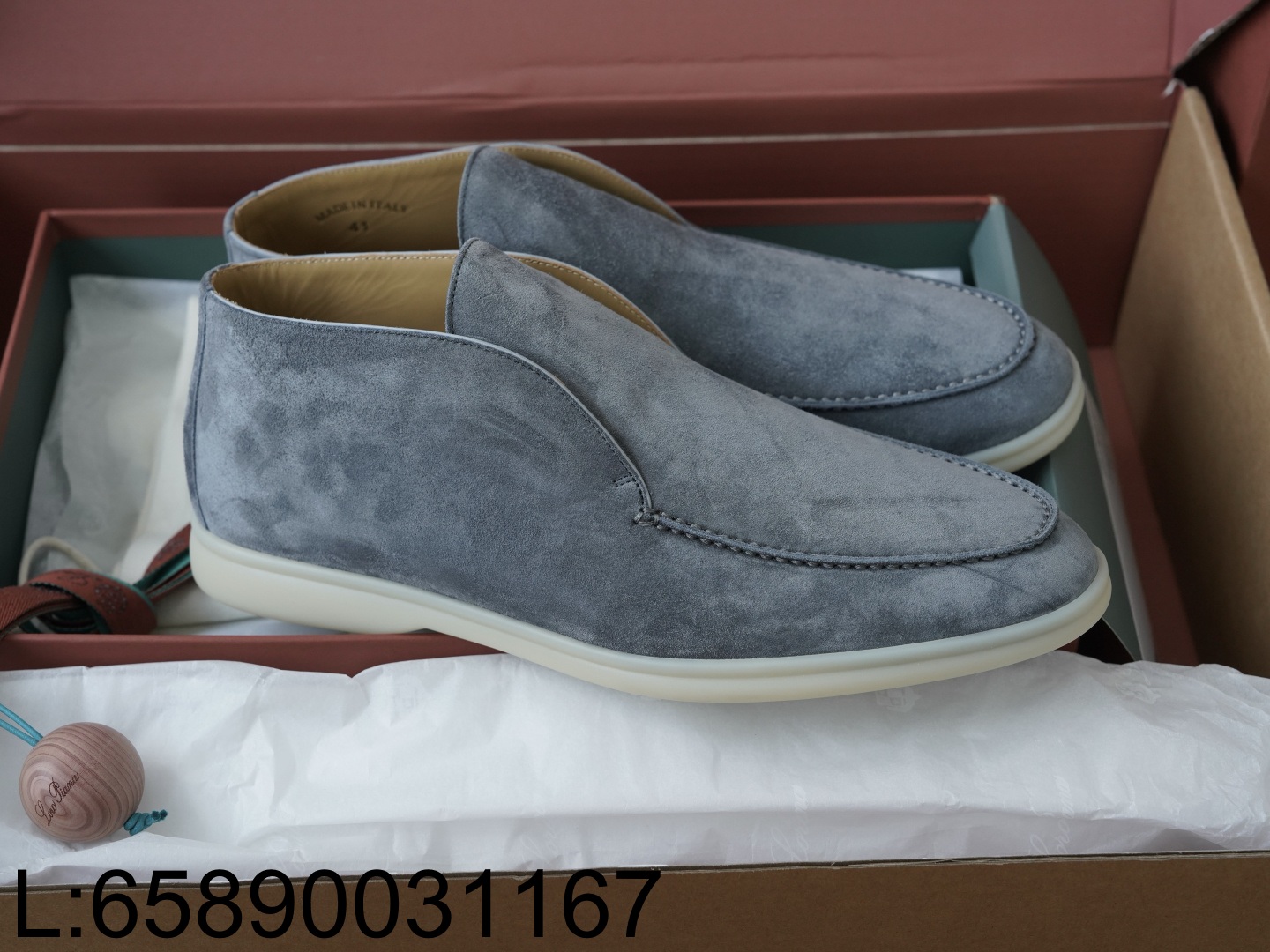 [AP공장] 로피아나 오픈 스웨이드 워크 앵클 부츠 블루 남성용