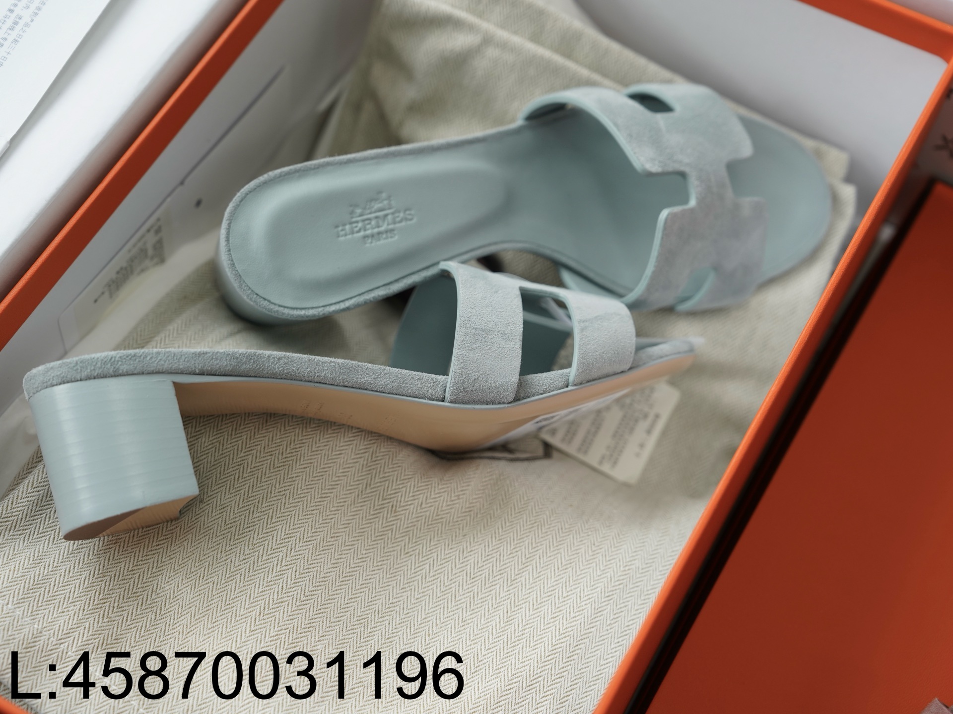 [AP공장] 에르메스 오아시스 샌들 뮬 슬리퍼 스웨이드 라이트 남회색