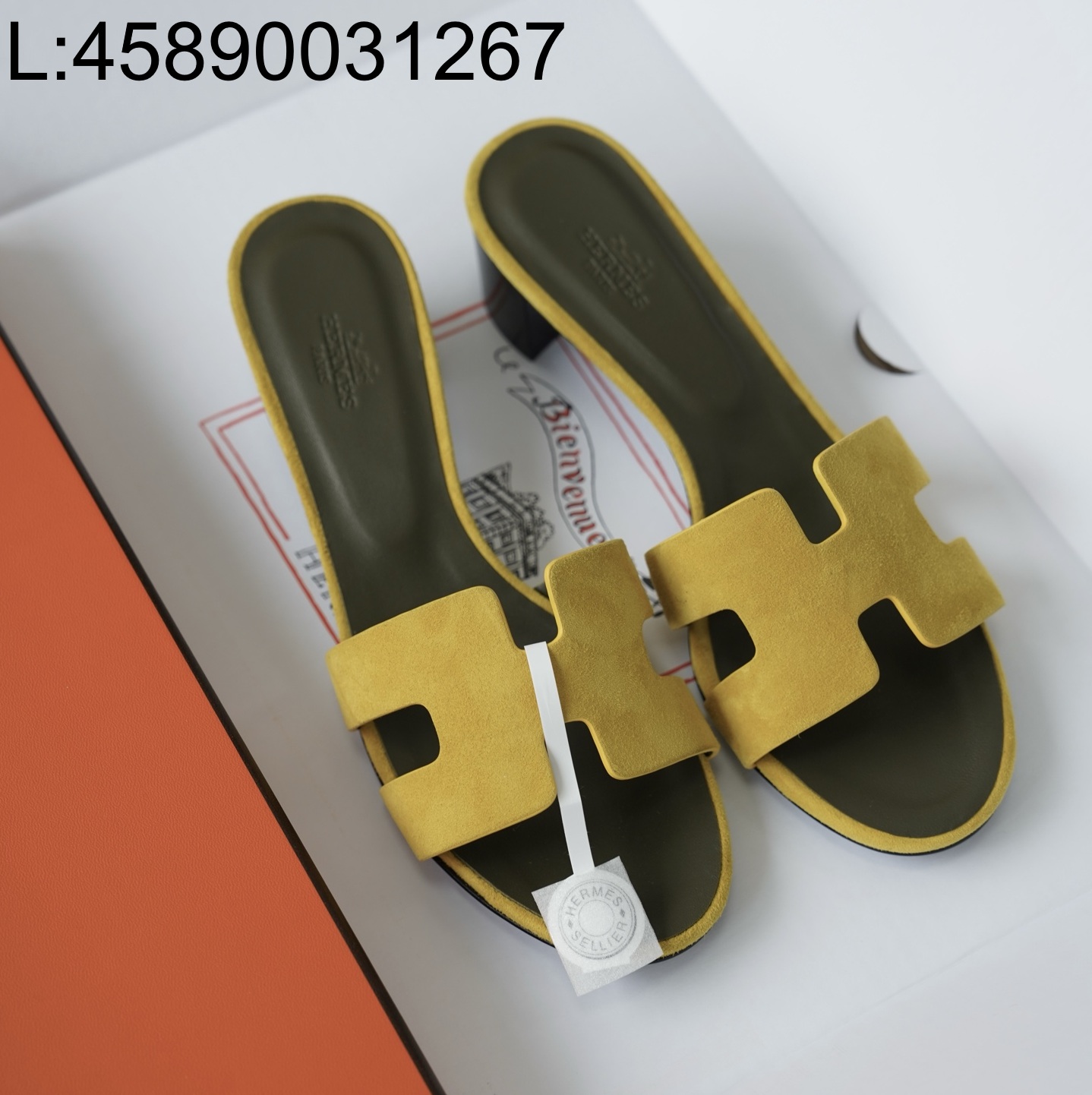 [AP공장] 에르메스 오아시스 샌들 뮬 슬리퍼 스웨이드 옐로우 5cm