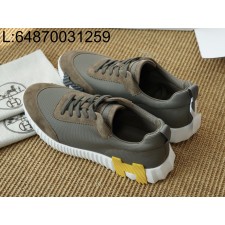 [AP공장] 에르메스 바운싱 스니커즈 메쉬 스웨이드 올리브 옐로우 H 남성용