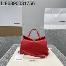 [카타] 자크뮈스 탑 핸들 백 24*14*7.5cm 레드 염소가죽 스몰