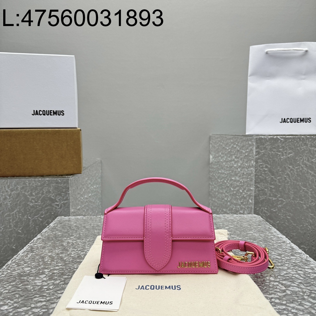  [카타공장, kata공장] 자크뮈스 밤비노 크로스바디 플랩백 다크 핑크 18*6*7cm 스몰 금장 레더