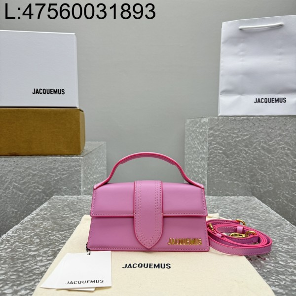 [카타공장, kata공장] 자크뮈스 밤비노 크로스바디 플랩백 핑크 18*6*7cm 스몰 금장 레더