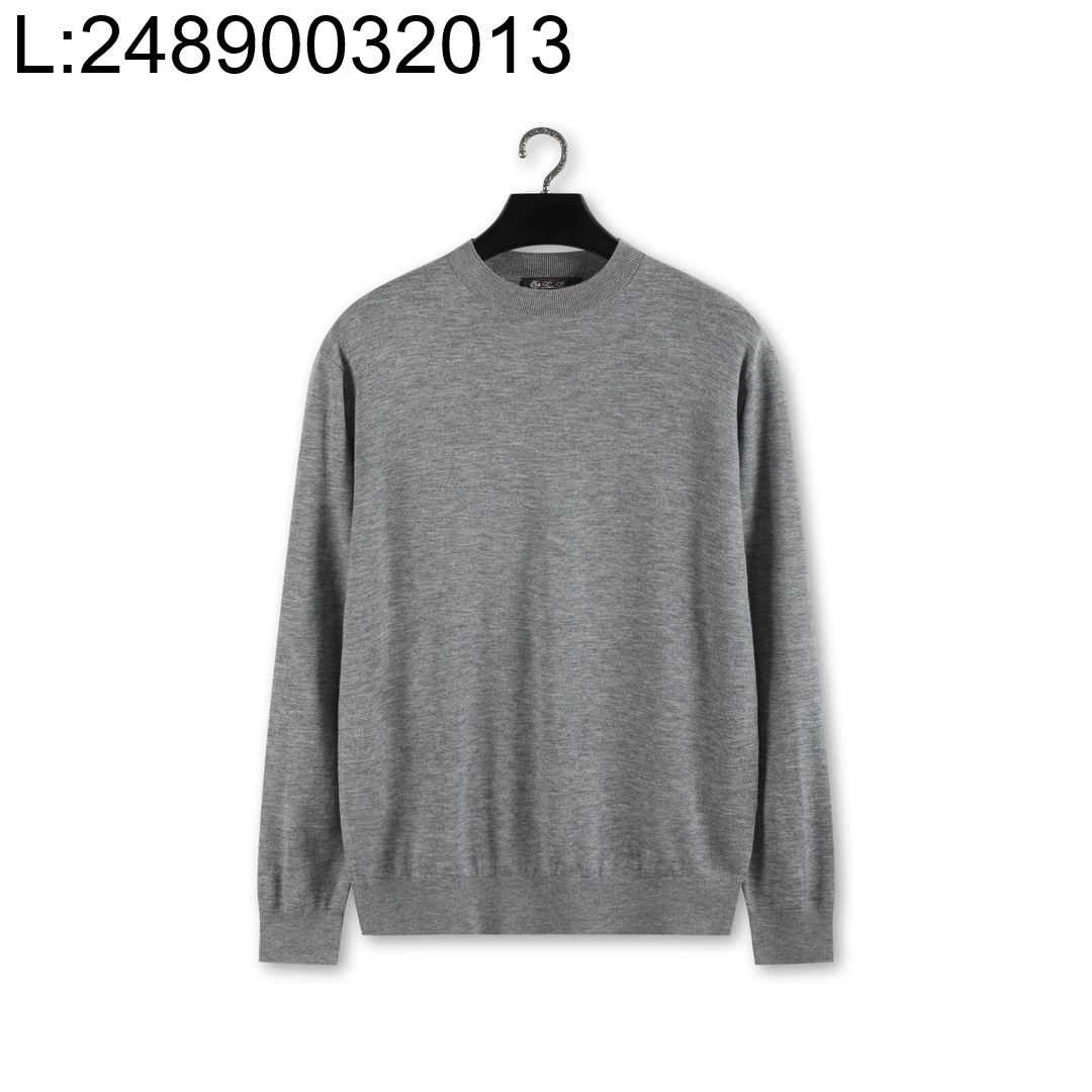 [YD공장] 로로피아나 면양털 단색 크루넥 니트 그레이