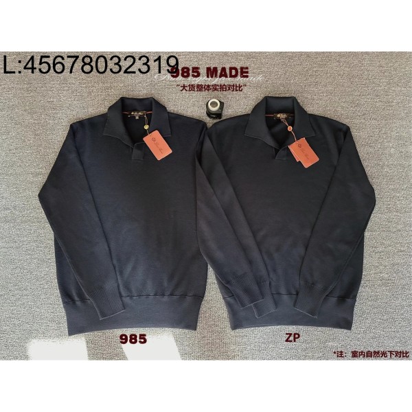 [985 셀러] 로로 피아나 Loro Piana 베이직 단색 양털 긴팔 카라티 / 긴팔티 / 폴로 / 폴로티 네이비 웨이디안 주소