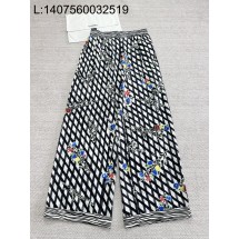 [타지아공장(tj공장) -여성전용 ] 샤넬 실크 멀티컬러 플라워 퀼팅 팬츠 블랙