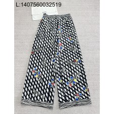 [타지아공장(tj공장) -여성전용 ] 샤넬 실크 멀티컬러 플라워 퀼팅 팬츠 블랙