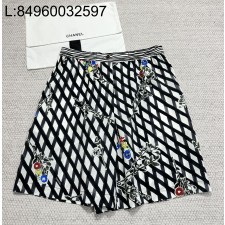 [타지아공장(tj공장) -여성전용 ] 샤넬 실크 멀티컬러 플라워 퀼팅 반바지 블랙