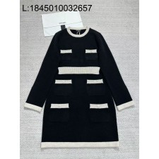 [타지아공장(tj공장) -여성전용] 샤넬 25K 캐시미어 배색 원피스 블랙