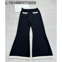 [타지아공장(tj공장) -여성전용] 샤넬 25K 캐시미어 배색 부츠컷 팬츠 블랙