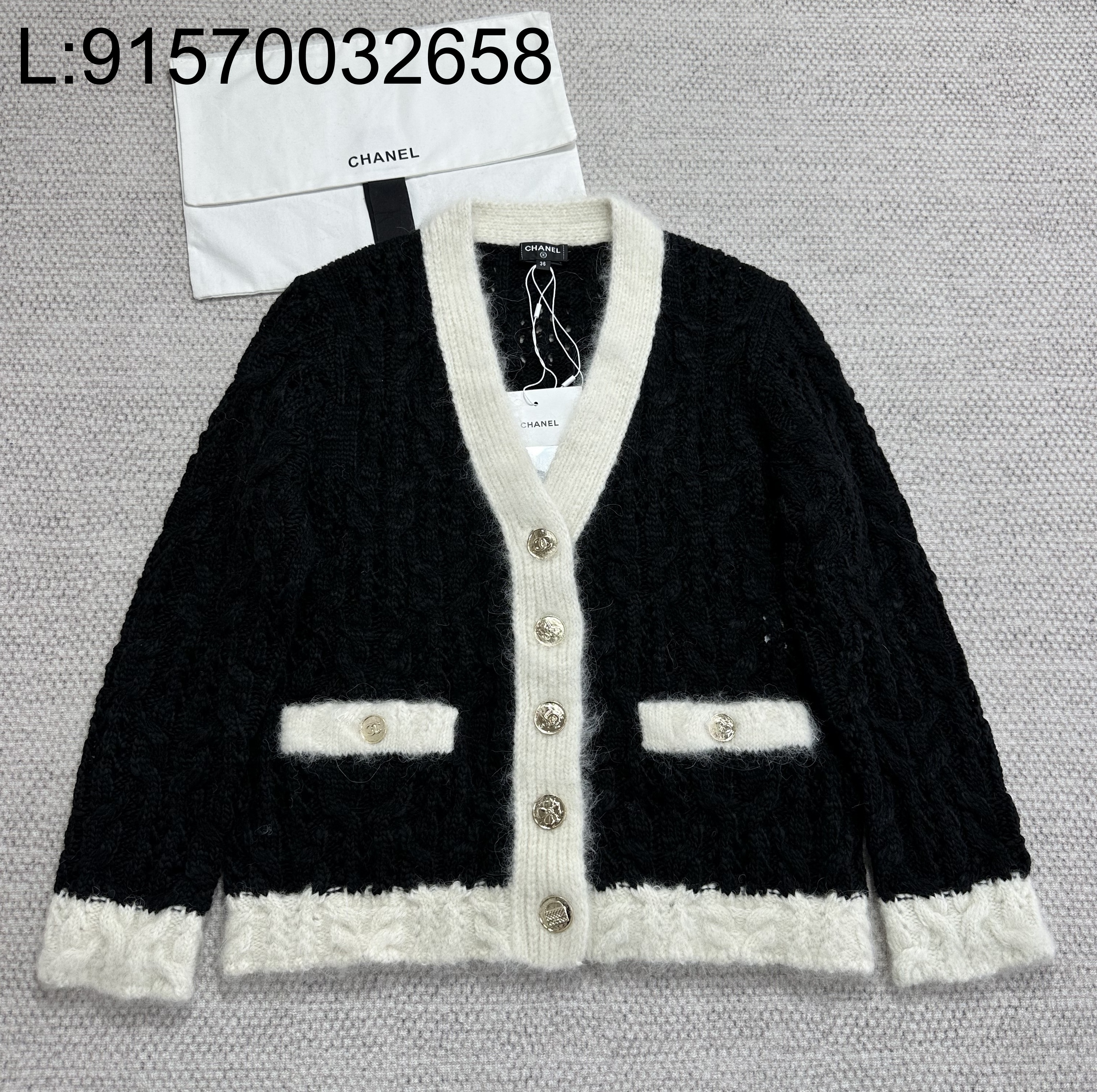 [타지아공장(tj공장) -여성전용] 샤넬 25B 모헤어 자카드 가디건 블랙