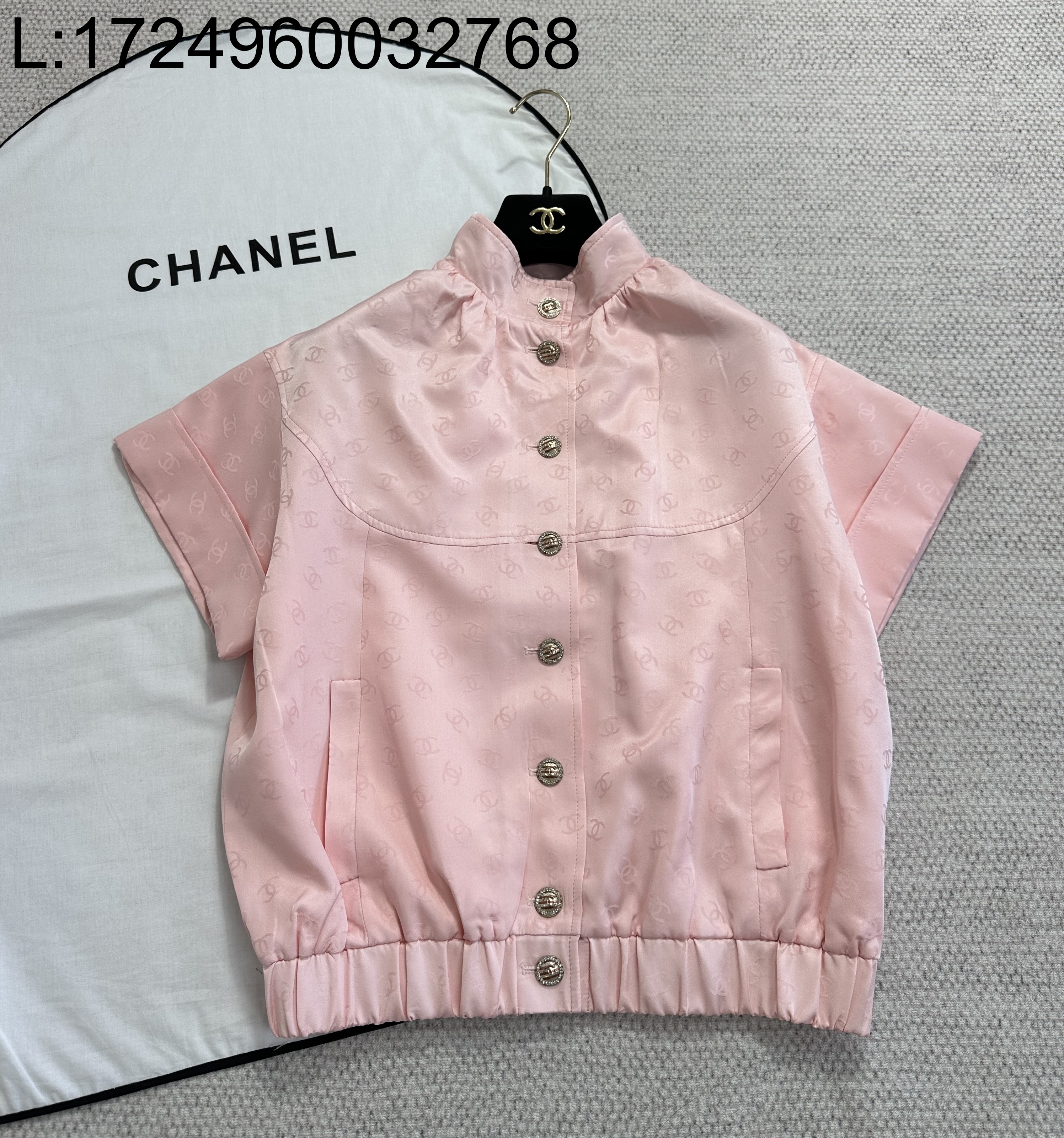 [타지아공장(tj공장) -여성전용] 샤넬 CC로고 핑크 반팔 자켓
