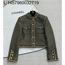 [타지아공장(tj공장) -여성전용] 샤넬 빈티지 골드 트위드 자켓 초록색