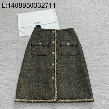 [타지아공장(tj공장) -여성전용] 샤넬 빈티지 골드 트위드 스커트 초록색