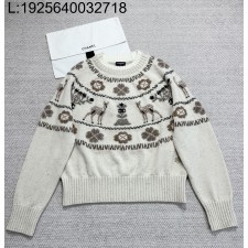 [타지아공장(tj공장) -여성전용] 샤넬 25N 사슴 자카드 니트 화이트