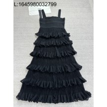 [타지아공장(tj공장) -여성전용] 샤넬 롱 티어드 니트 원피스 울 캉캉 원피스 블랙