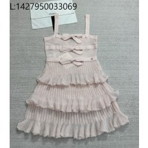 [타지아공장(tj공장) -여성전용] 샤넬 숏 티어드 니트 원피스 울 캉캉 원피스 연핑크 숏