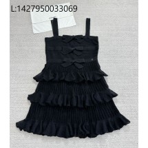 [타지아공장(tj공장) -여성전용] 샤넬 숏 티어드 니트 원피스 울 캉캉 원피스 블랙 숏