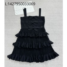 [타지아공장(tj공장) -여성전용] 샤넬 숏 티어드 니트 원피스 울 캉캉 원피스 블랙 숏