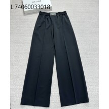 [타지아공장(tj공장) -여성전용] 셀린느 캐쥬얼 모노그램 아플리케 울 팬츠 블랙