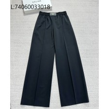 [타지아공장(tj공장) -여성전용] 셀린느 캐쥬얼 모노그램 아플리케 울 팬츠 블랙