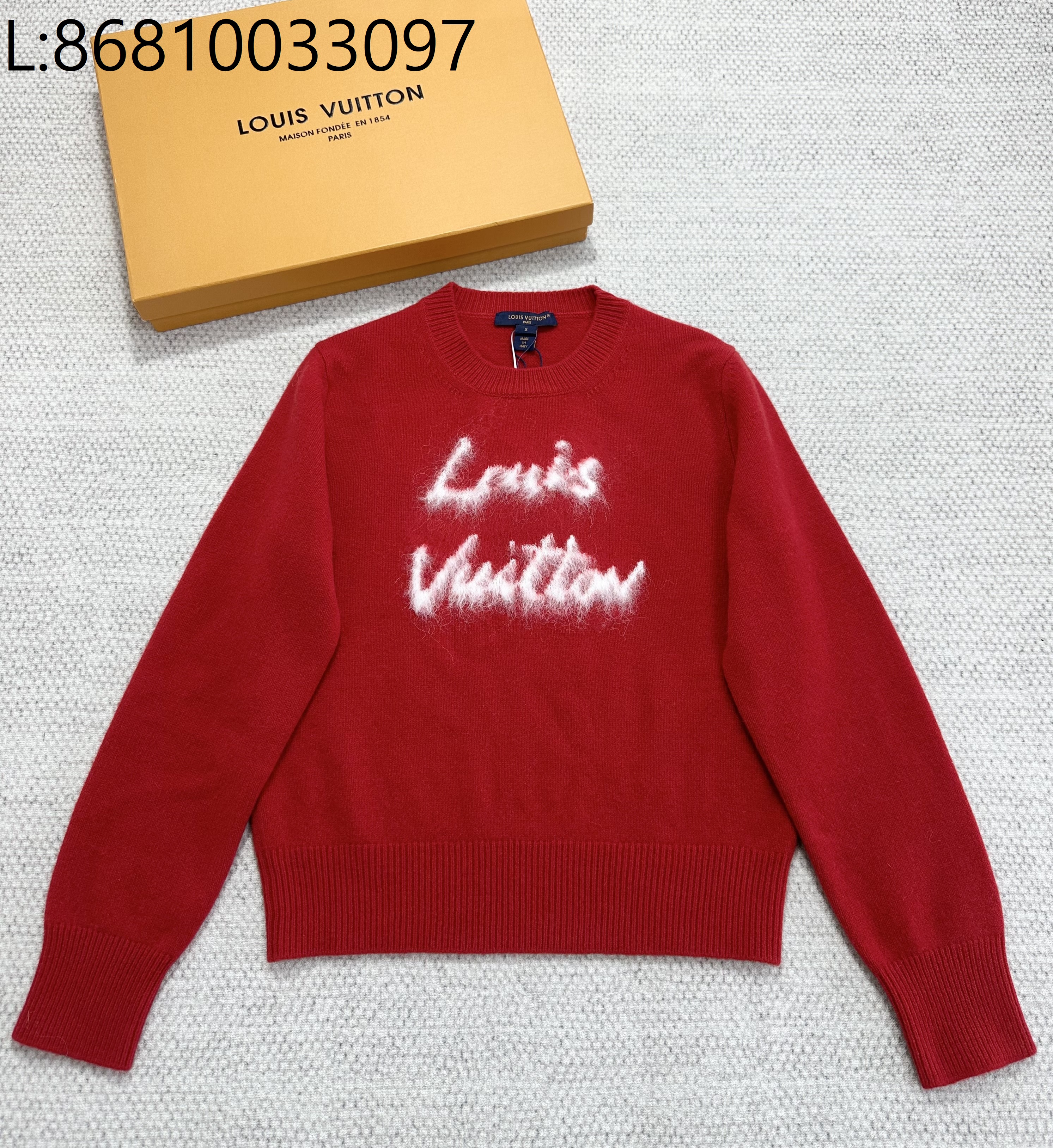 [타지아공장(tj공장) -여성전용] 루이비통 흰색 모노그램 자카드 니트 레드