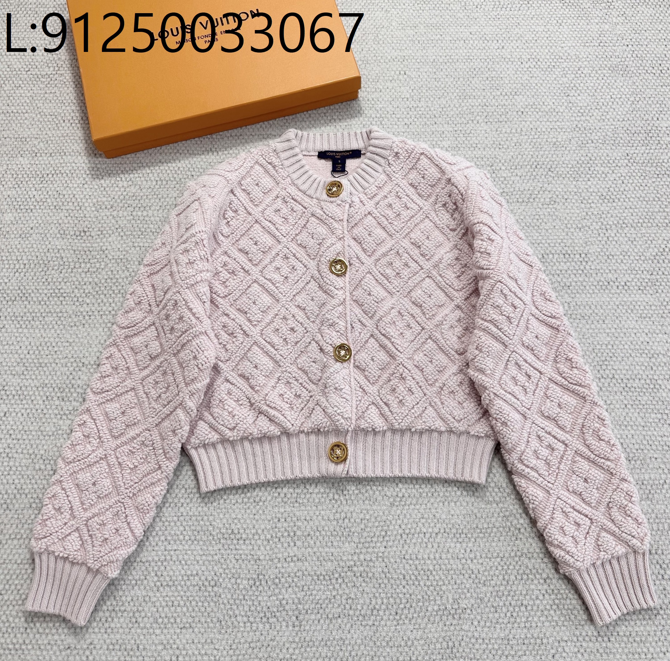 [타지아공장(tj공장) -여성전용] 루이비통 모노그램 플라워 자카드 니트 자켓 핑크