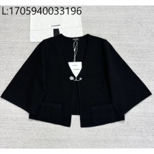 [타지아공장(tj공장) -여성전용] 샤넬 베이직 단색 와이드 소매 가디건 블랙 