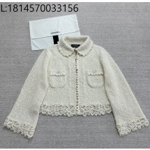 [타지아공장(tj공장) -여성전용] 샤넬 플라워 펀칭 카라 가디건 아이보리