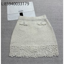 [타지아공장(tj공장) -여성전용] 샤넬 플라워 펀칭 스커트 아이보리