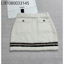 [타지아공장(tj공장) -여성전용] 샤넬 캐시미어 부클 텍스처 스커트 아이보리