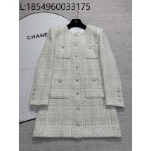 [타지아공장(tj공장) -여성전용] 샤넬 25K 트위드 체크 롱 자켓 코트 베이지