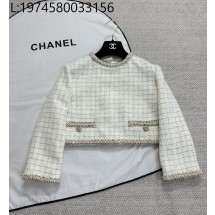 [타지아공장(tj공장) -여성전용] 샤넬 탑 체크 숏 자켓 앞뒤 양면 착용 아이보리 