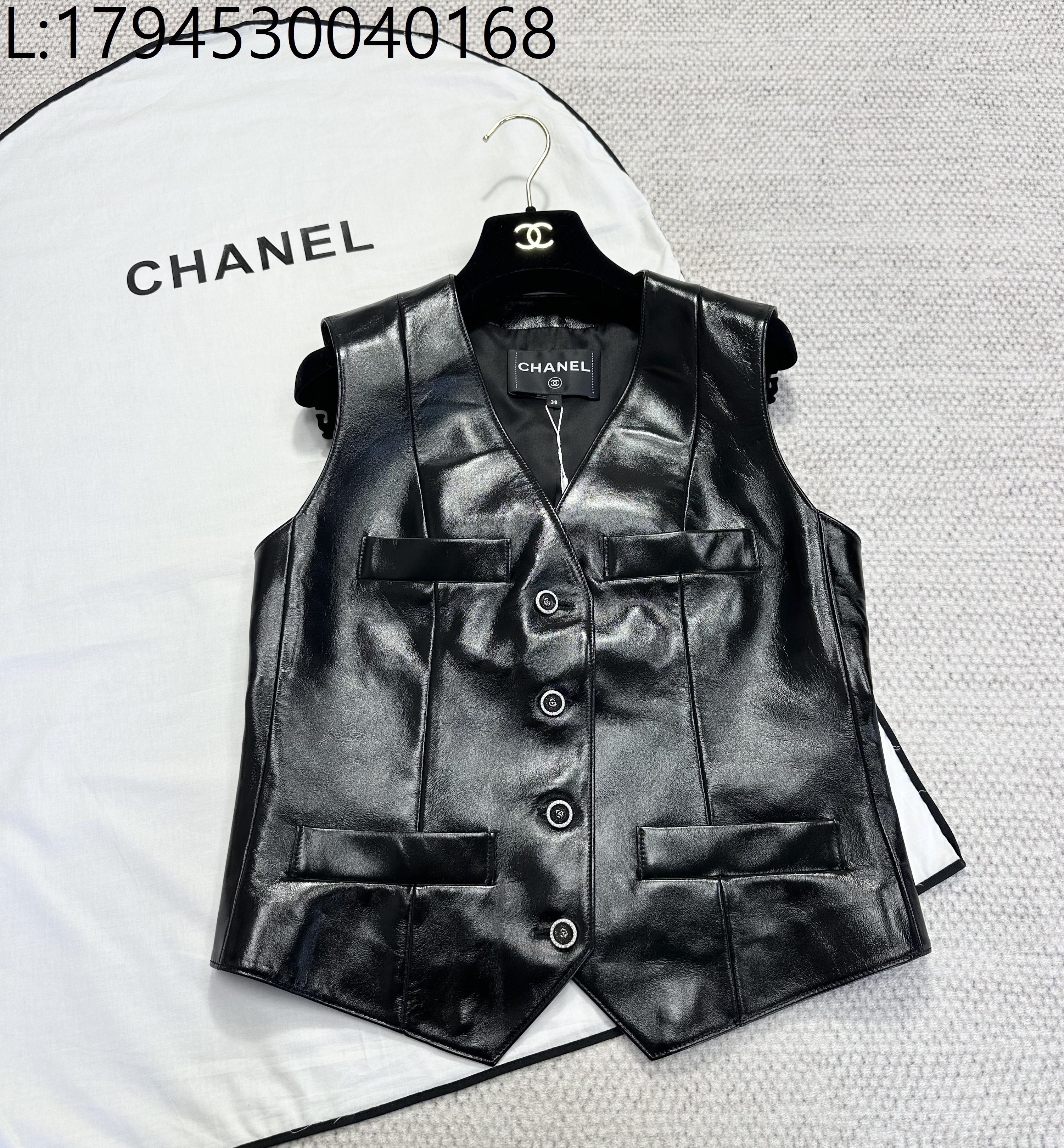 [타지아공장(tj공장) -여성전용] 샤넬 양가죽 민소매 조끼 블랙