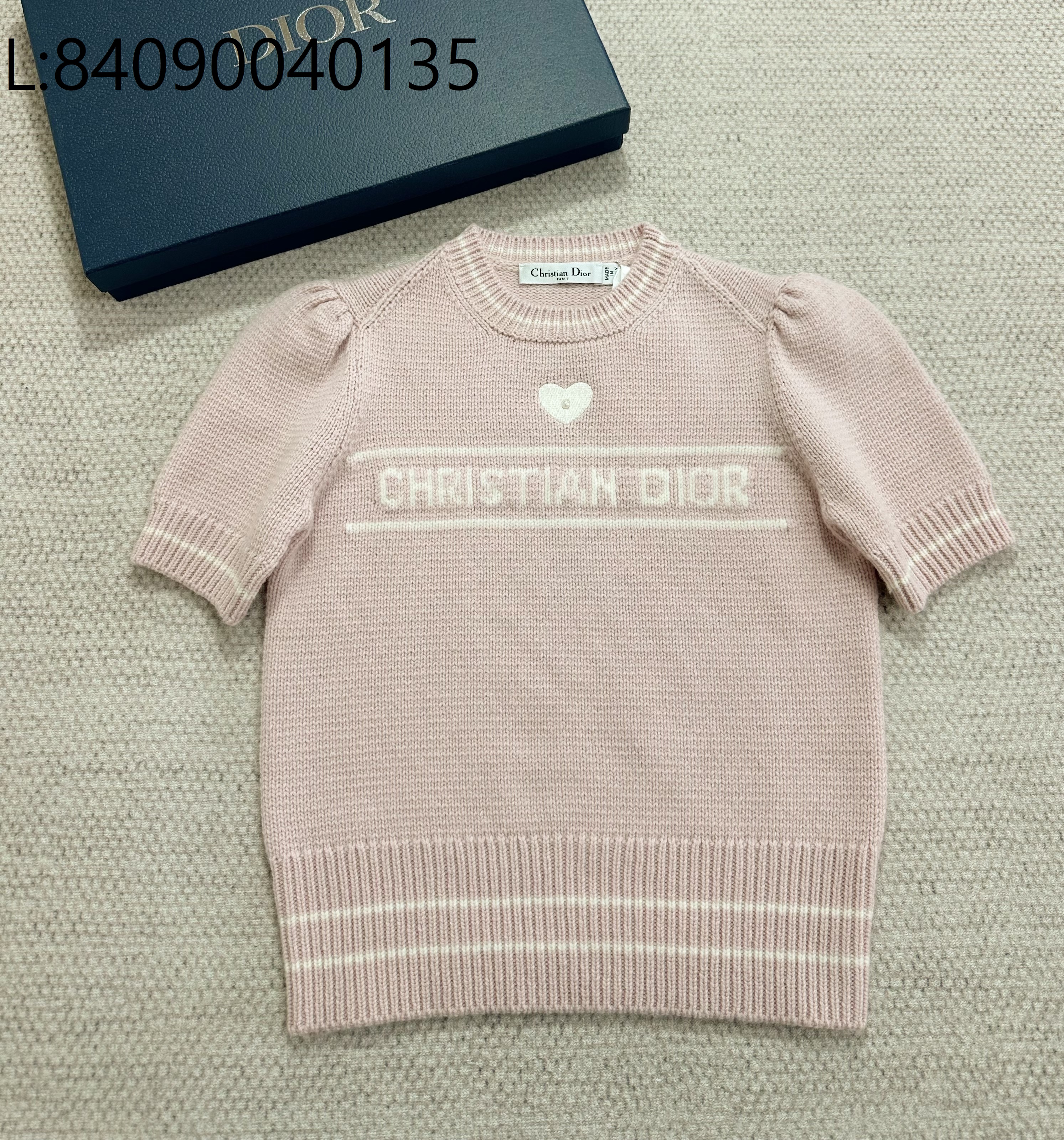 [타지아공장(tj공장) -여성전용] 디올 크리스찬 디올 하트 니트 반팔티 핑크