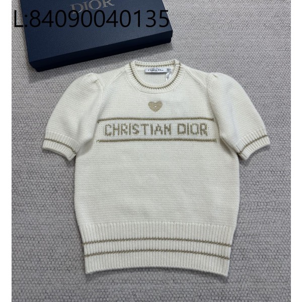 [타지아공장(tj공장) -여성전용] 디올 크리스찬 디올 하트 니트 반팔티 아이보리