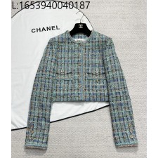 [타지아공장(tj공장) -여성전용] 샤넬 체크 우븐 단추 자켓 파보니누스