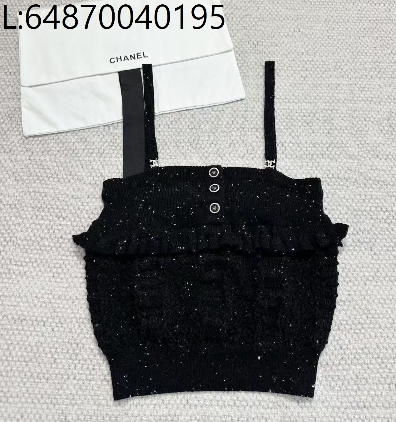 [타지아공장(tj공장) -여성전용] 샤넬 펀칭 슬리브리스 끈나시 블랙