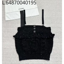 [타지아공장(tj공장) -여성전용] 샤넬 펀칭 슬리브리스 끈나시 블랙