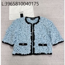 [타지아공장(tj공장) -여성전용] 샤넬 실크 블라워 반팔 자켓 블루 블랙 