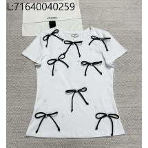 [타지아공장(tj공장) -여성전용] 샤넬 CC로고 블랙 나비매듭 반팔티