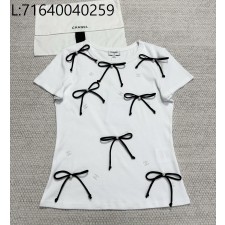 [타지아공장(tj공장) -여성전용] 샤넬 CC로고 블랙 나비매듭 반팔티