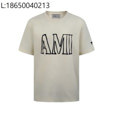 [잔디집2] 아미 화이트 코튼 아미 파리 프린트 티셔츠 반팔티 화이트 크림