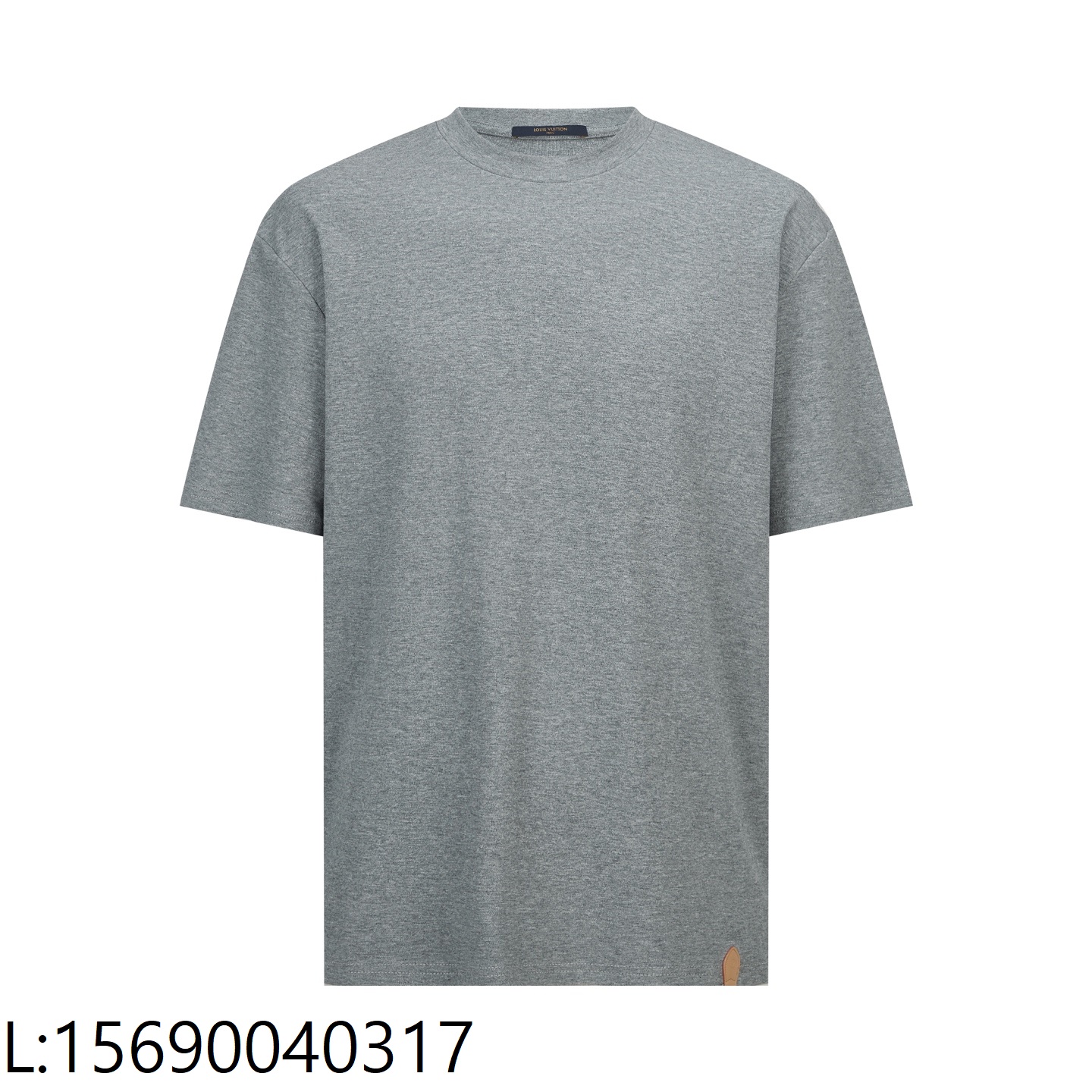 [잔디집2] 루이비통 가죽 라벨 베이직 순색 반팔티 그레이