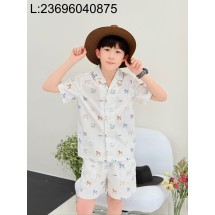 [AC아동복] 펜디 말 프린트 올 오버 반팔 셔츠 반바지 세트 화이트